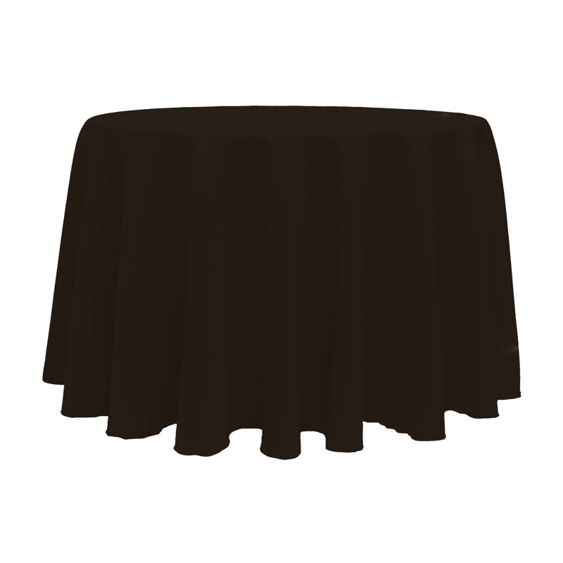 10 Pack Round Polyester Linen Tablecloth, 114" x 114", Espresso
