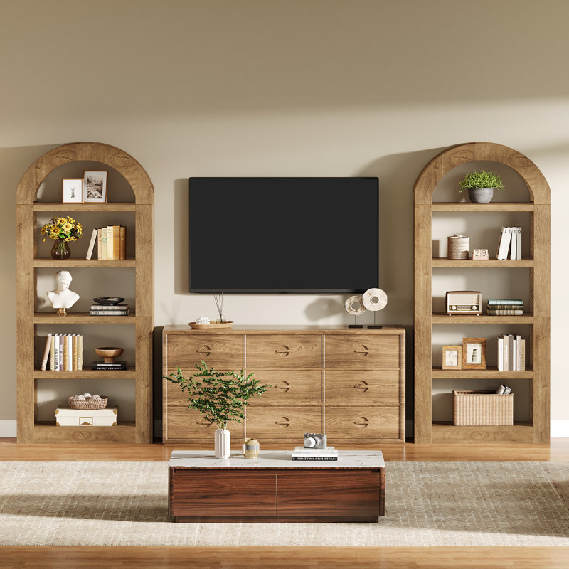 180cm H x 80cm W Etagere Bookcase, Natural