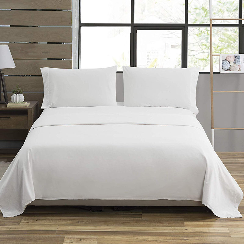 100% Cotton Sheet Set, Twin XL Sheet Set + Fitted Sheet + 1 Pillowcase