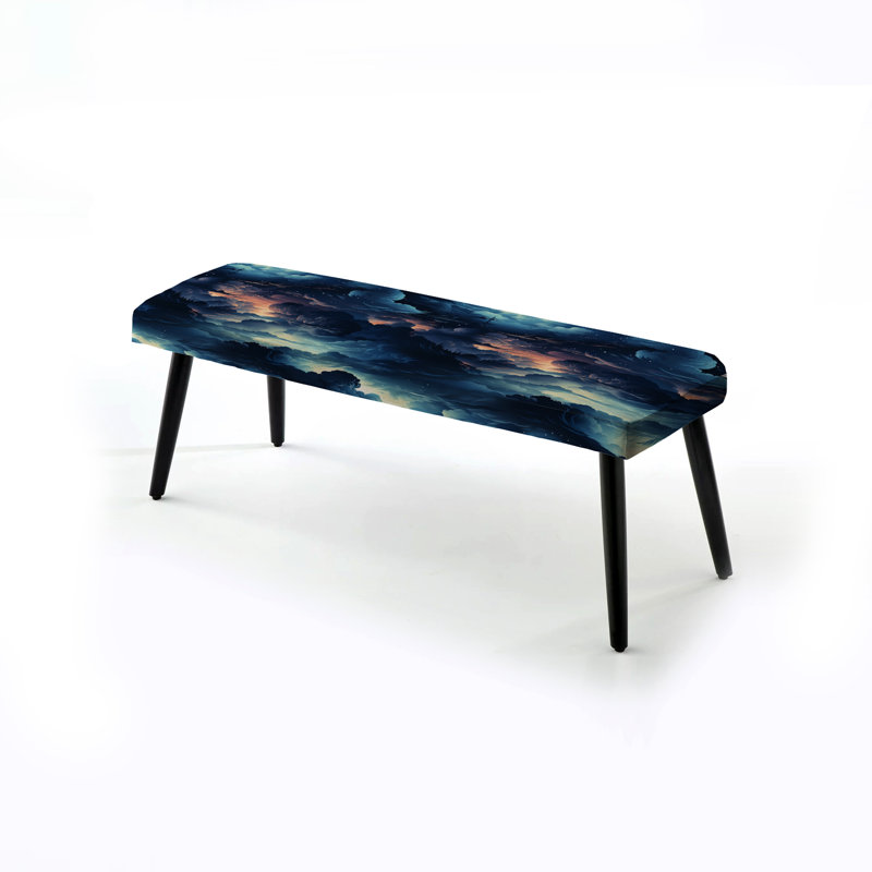 Noir Skies Moody Patterns - Banc rembourré noir abstrait