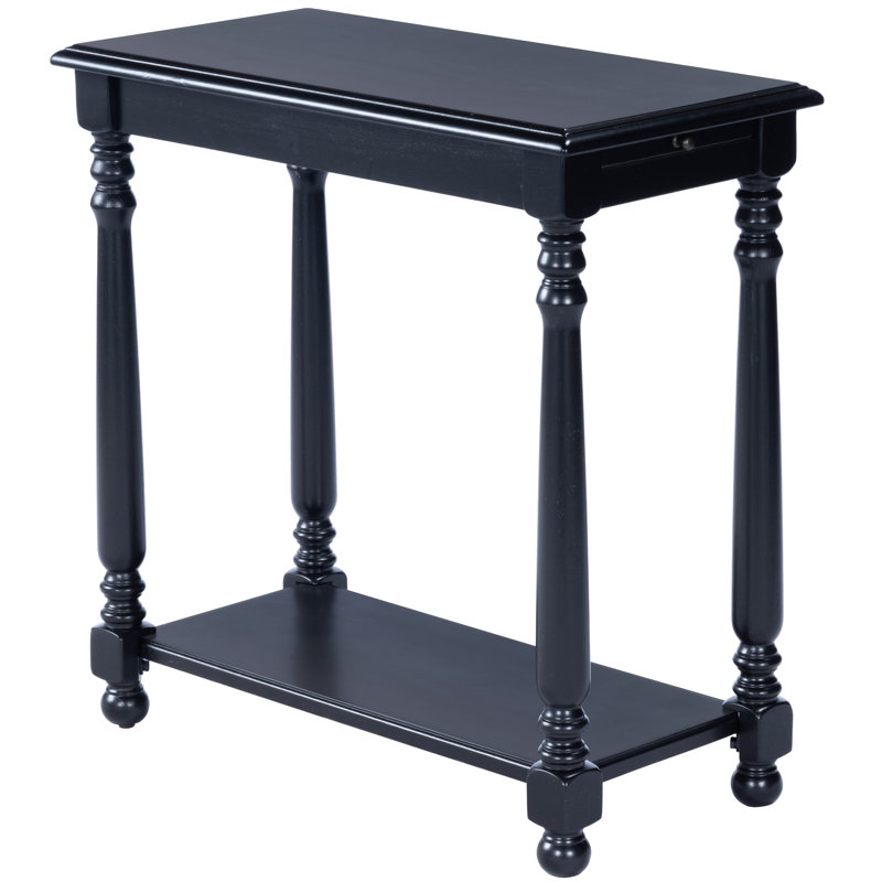 Devane CastleWood Side Table, Distressed Black Licorice