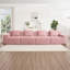 Canapé modulaire sans siège à 4 places, canapé modulaire Cloud avec assise profonde, canapé modulaire moderne à 4 places avec coussins décoratifs Tissu velours côtelé rose-1629906566-1629906567