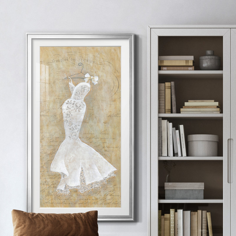 «Silver Wedding III» - reproduction de peinture encadrée, H 10,5 po x l 18,5 po x P 1,5 po, Argent