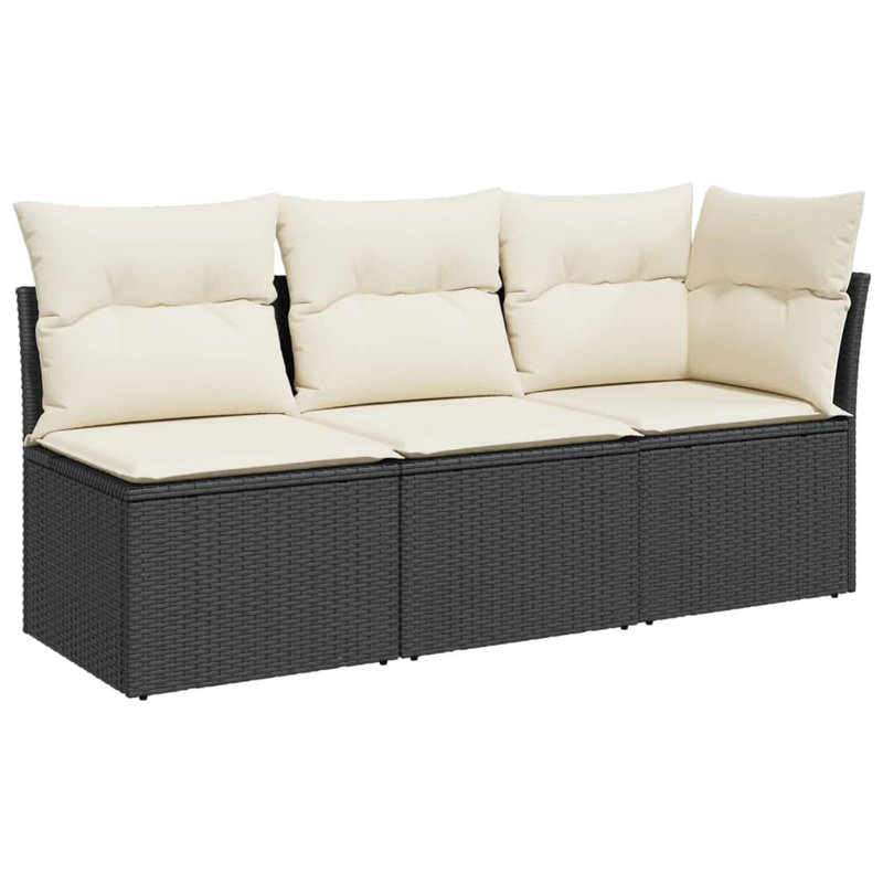  Garden Sofa Black, Cream White