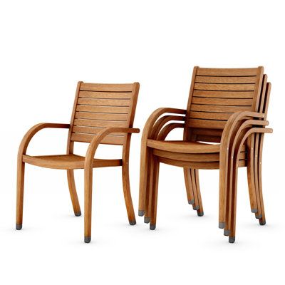Alyisa Stackable Eucalyptus Patio Side Chair