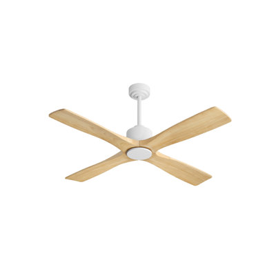 48 In. Dc Motor 4 Solid Wood Blades Indoor Ceiling Fan With Remote