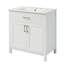 Meuble-lavabo moderne avec lavabo en céramique, 2 portes et 1 tiroir caché Stevanie-59054038