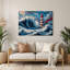 Art mural nautique rouge, blanc, bleu et bleu-83622728
