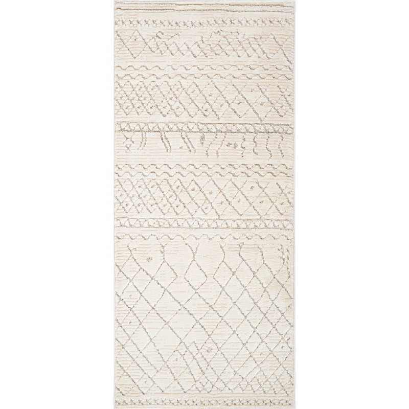 Rug Boho Indoor Doormat Rug, Beige Cream., Runner 2'3" x 5'1"