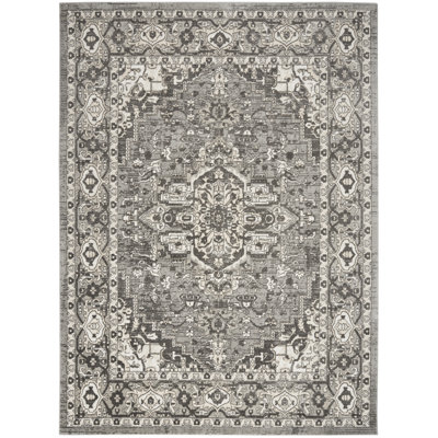Tapis gris en polypropylène / polyester tissé à la machine Knibbs