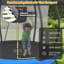 Trampoline 8 pi avec panier de basketball, filet d'enclos et échelle, trampoline d'extérieur pour enfants, trampoline récréative