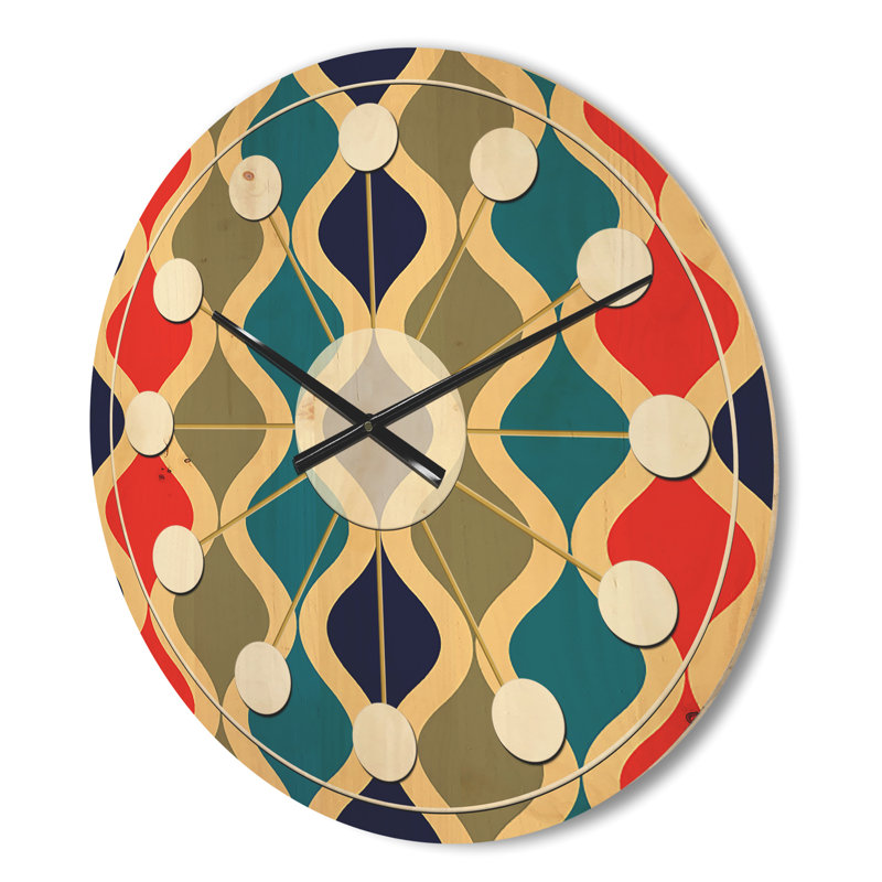 Horloge murale rétro à motif ornemental VI, Moyen