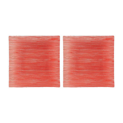 Glass Dinnerware 7.75" x 7.75" Square  Glass Plate (Set of 2)