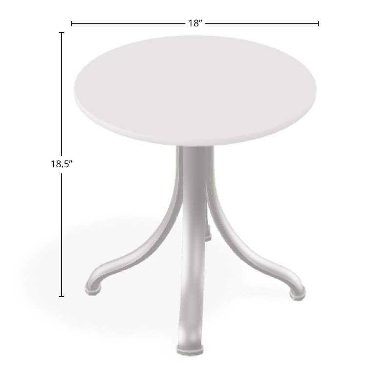 Outdoor Round Side Table, Brown/Snow