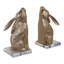 Figurine lapin Modern Bookends avec finition métallique