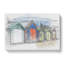 Colourful Beach Huts Sketch - Wrapped Canvas-64024398