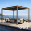 Pergola Takasho 111S en chêne cerisier et aluminium avec lames orientables-89222967-134233593