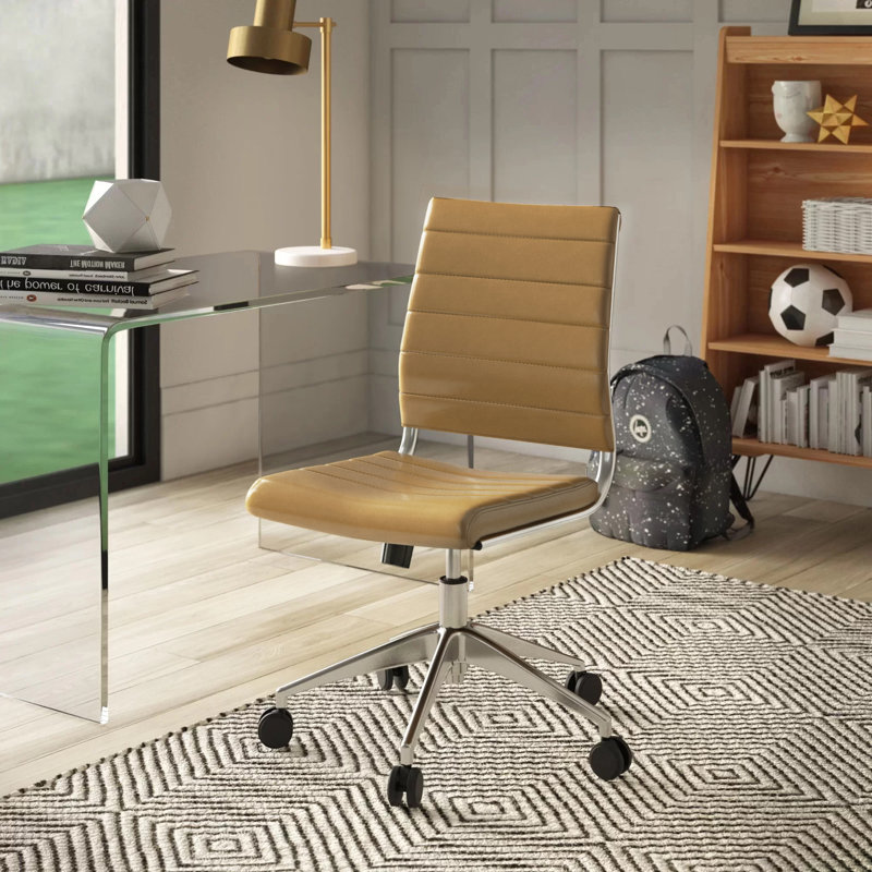 Chaise de bureau à dossier mi-haut Carson Carrington Nibe Jive par Modway, Brun clair