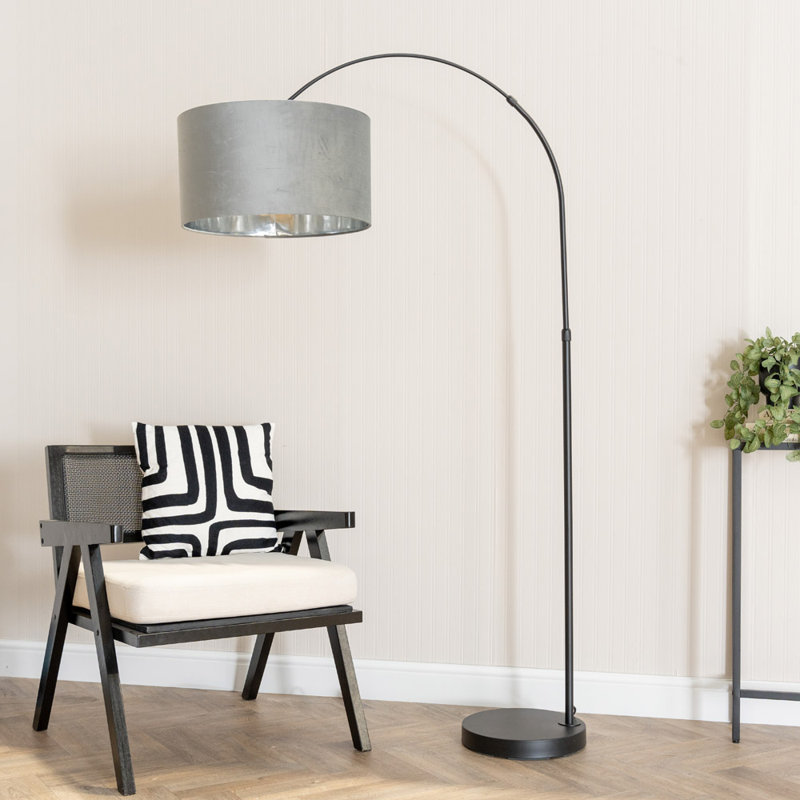 Aidann 180cm Matte Traditional Floor Lamp, Grey/Chrome, Yes