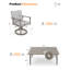 Ensemble de salle à manger d'extérieur, ensemble de salle à manger pivotant en aluminium avec trou pour parasol, ensemble de mobilier d'extérieur pivotant à 360 °, chaises et table pivotantes pour terrasse, jardin, cour arrière, chêne chaulé-1939504778