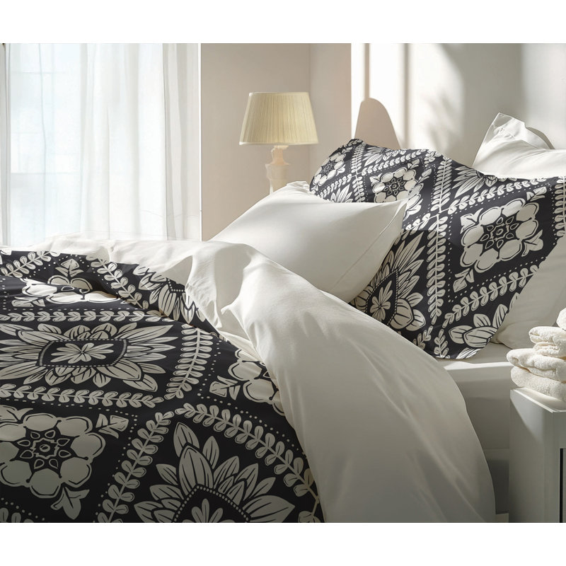 Talia 3- Piece Decorative Lightweight Comforter Set, Charcoal, King Comforter + 2 King Pillowcases