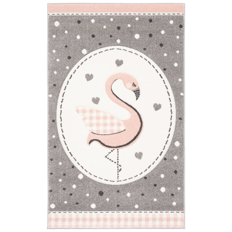 Tapis gris à pois Burgan, Rectangle 4 pi x 6 pi