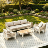 Outdoor 5 - Piece Teak Conversation Set