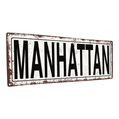 "Panneau de métal vieilli, Manhattan"