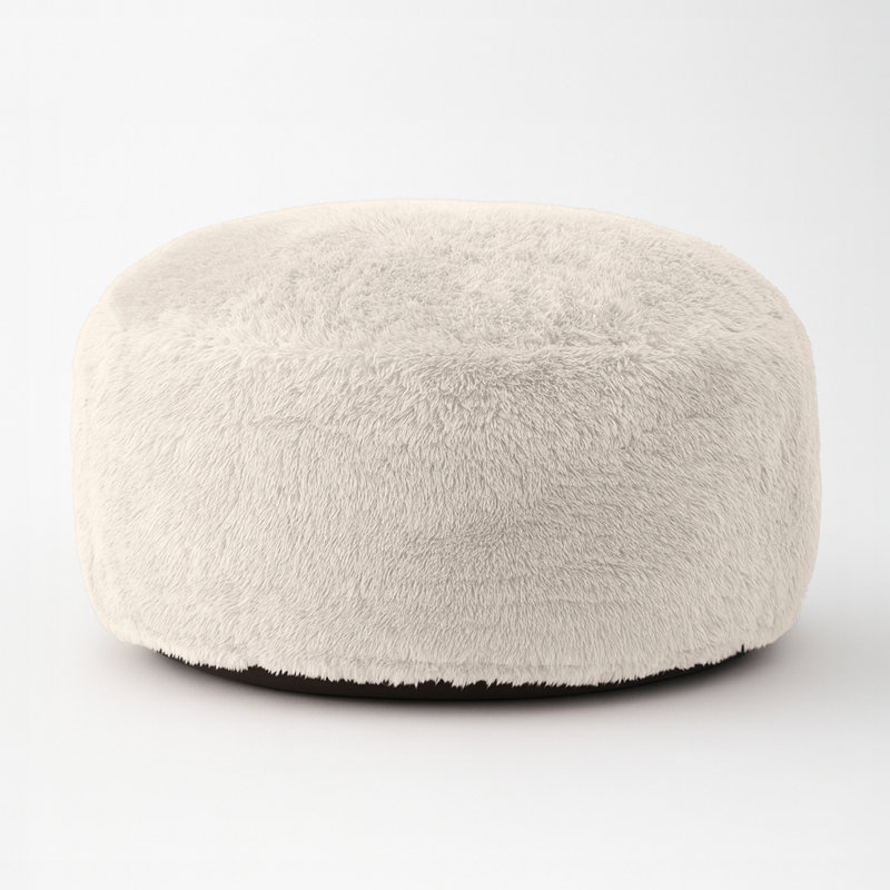 Fauteuil à billes Big, Fausse fourrure beige