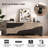 70" TV Stand with Power Outlet, Black Large TV Stands for 75 Inch TV, Entertainment Center with Storage and Adjustable Shelf