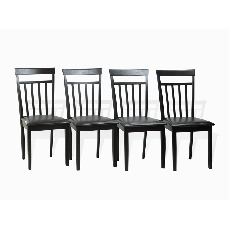 18'' H Faux Leather Upholstered Side Chair, Espresso, Espresso