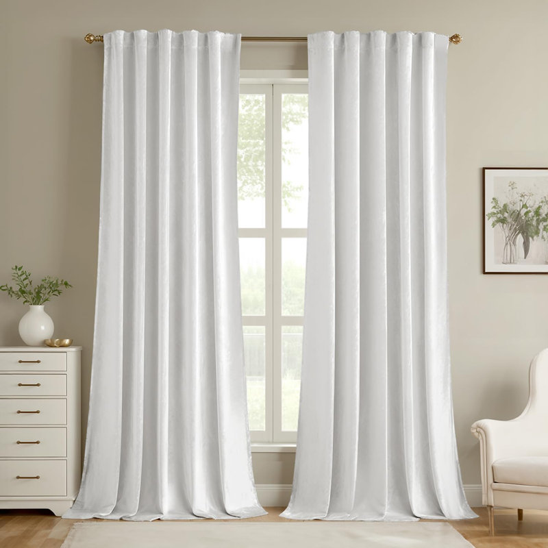 Rideau 100% velours occultant Luxury, L 52 po x L 108 po, Blanc