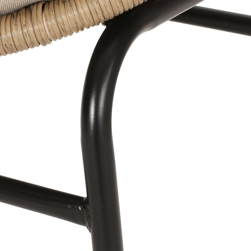 Chaise (2) - Décoration, structure de support en métal, tissus de rembourrage d'eau, brun et beige, l 23,22 po x l 25,2 po x H 32,08 po, style, structure, coussins, l 23,22 po x P 25,2 po