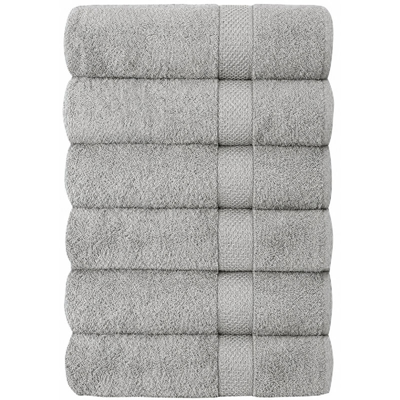 Hotel & Spa 100% Cotton Bath Towels (Set of 6), Gray