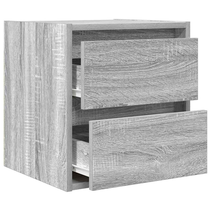 Wall-Mounted Bedside Cabinets 2 Pcs 38X34x40 Cm, Grey Sonoma, 1