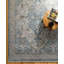 Tapis oriental bleu foncé en viscose / polyester / acrylique tissé à la machine-2146932891