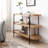 Stylish & Modern Design Hanniel 3 Tier Brown/ Black Finished 120cm Bookcase Console with Side Rails