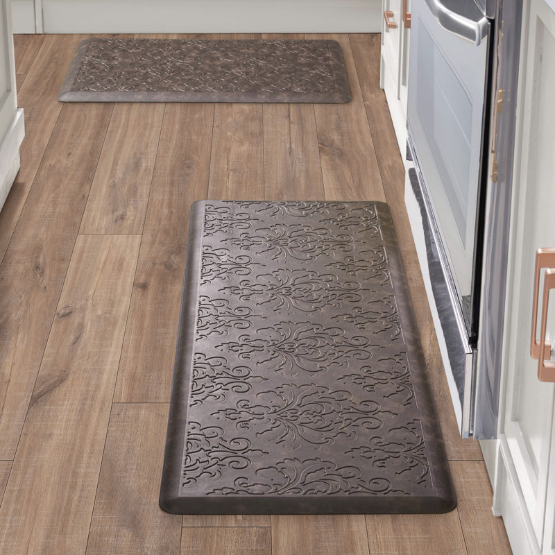 Embossed Soothing Comfort Anti-Fatigue Mat Set, Brown