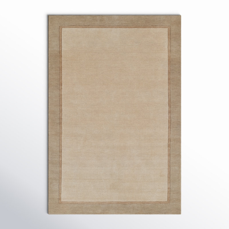 Tapis gris / taupe en laine touffeté à la main Zaley, Rectangle 2 pi x 3 pi