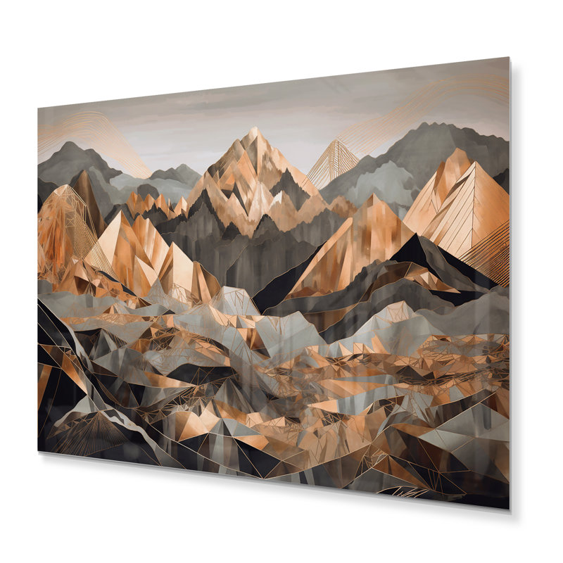 Horizons géométriques gris - décoration murale géométrique en métal City, H 12 po x l 20 po x P 1 po