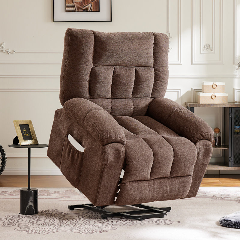 Alcina 31.5" Wide Large Power Lift Assist Chair Infinite Position - Heated Massage Electric Recliner with Super Soft Padding & Side Pocket