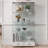 Modern Glass Display Cabinet with 2 Large Drawers , Quick-assembly Antique Cabinet with LED lights, Tempered Glass Bookshelf, 2-Door Storage Case with 4 Shelves-974265831