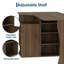 Bureau en coin réversible en forme de L avec tablettes de rangement à 3 niveaux, poste de travail d'écriture compact pour petits espaces avec finitions en bois de noyer et de chêne pour les salles d'étude de bureau à domicile