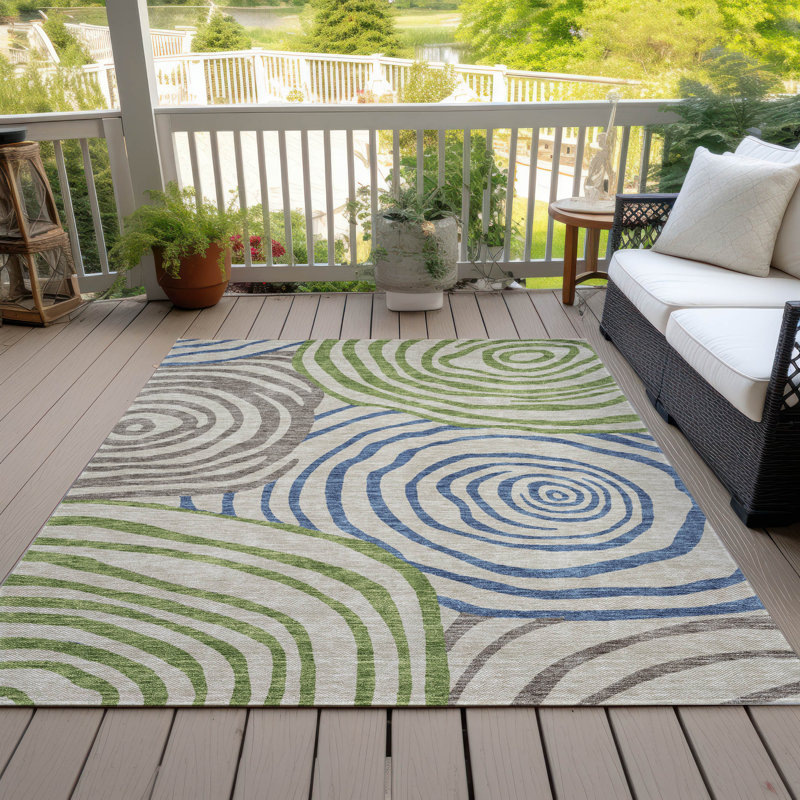 Tapis de porte d'extérieur antidérapant Leis, Rectangle 10 pi x 14 pi