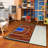 Furnish My Place Nieman 690 Rust Basketball Childrens Play Area Rug for Bathroom | Playroom & Kindergarten Classroom | Bedrooms | Contemporary Design |-2132338231