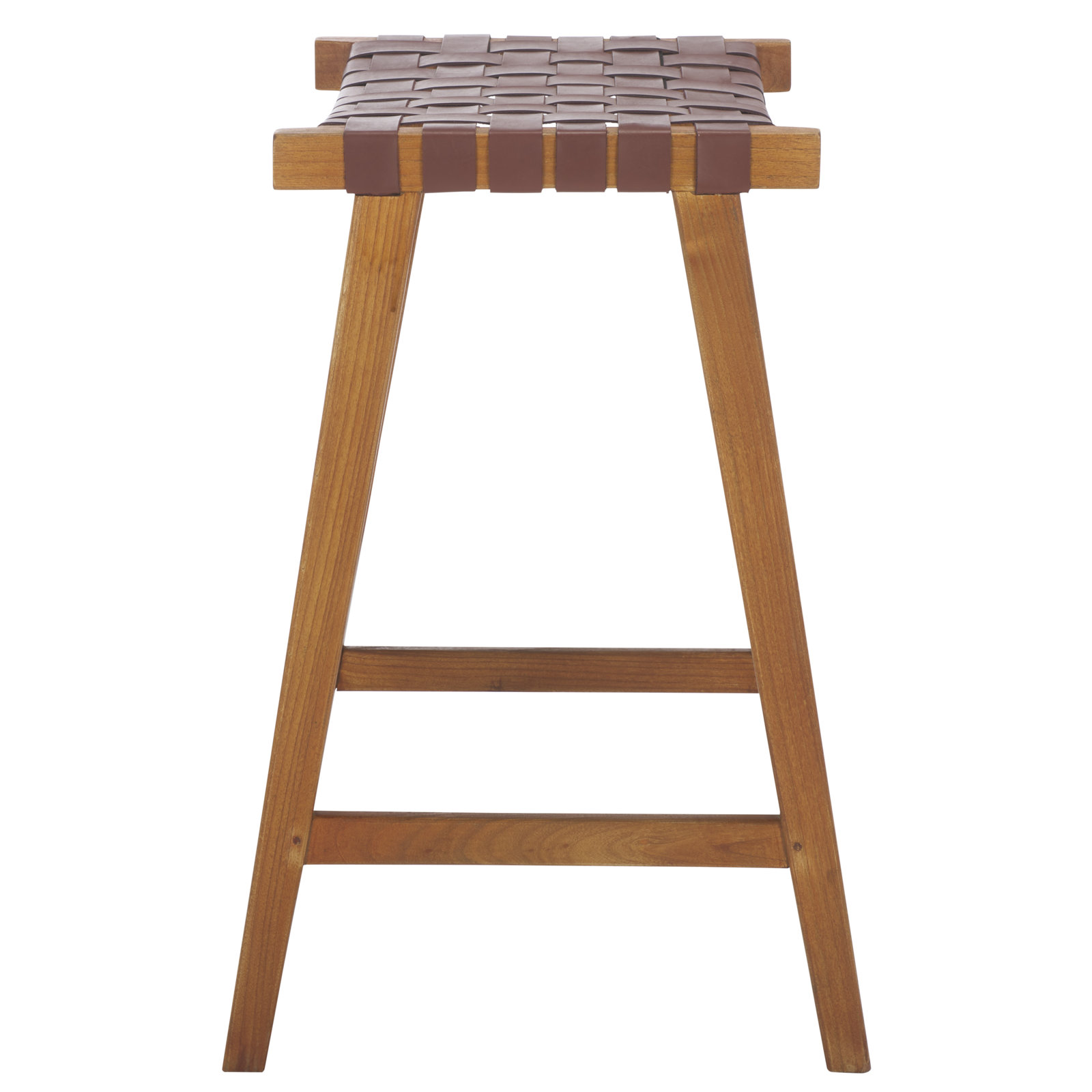 Alston Backless Leather Bar & Counter Stool, Bar Stool (30” Seat Height), Natural, Cognac