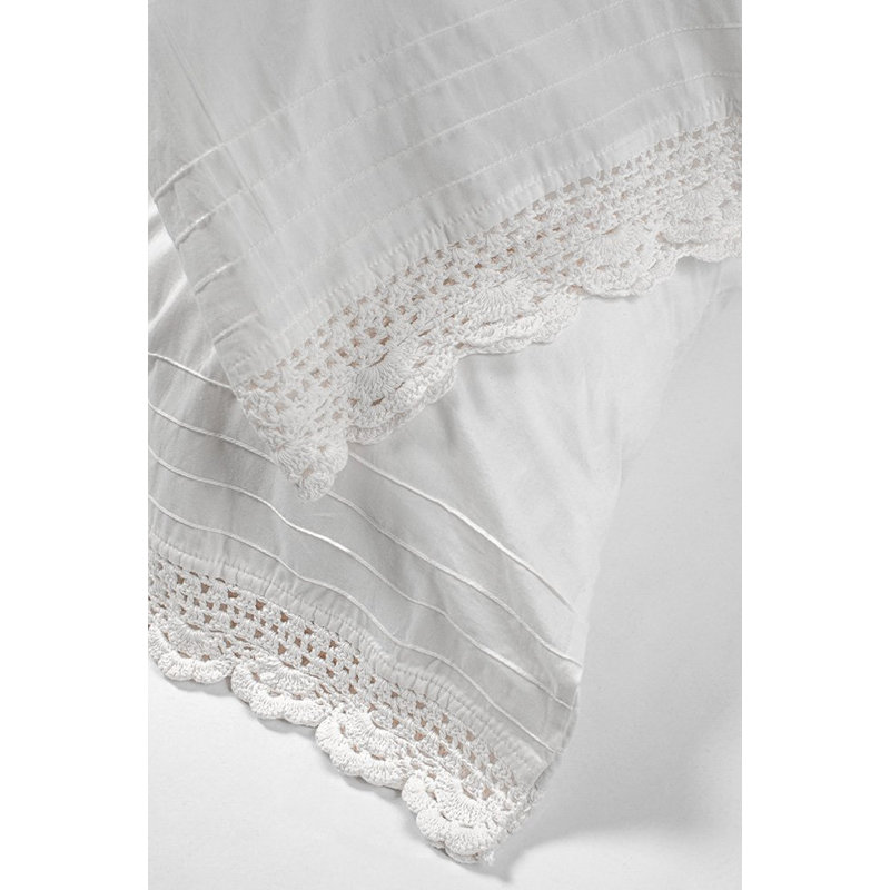 Dainty Crochet Sheet Set, King Sheet Set + 2 Pillowcases, White