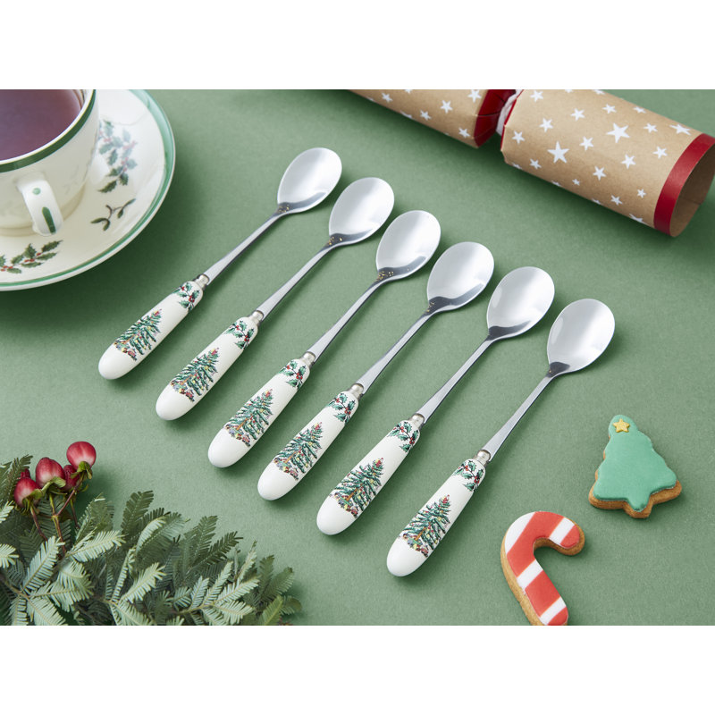 Spode Christmas Tree Teaspoons 6"
