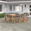 Lilith 8 - Person Acacia Solid Wood Patio Dining Set Extendable and Umbrella Hole Included Rectangular Table