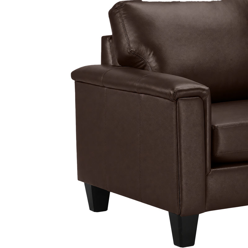  Ensemble de salon en cuir véritable 3 pièces Deboer, Cuir assorti espresso